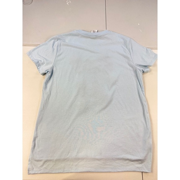 Disney Stitch Flower T-Shirt Womens Blue Graphic Crew Neck Short Sleeve - Picture 6 of 10